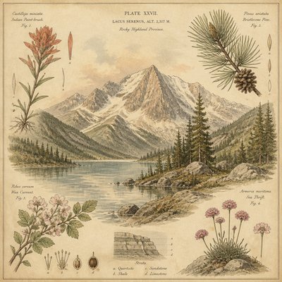serene landscape with mountains and water