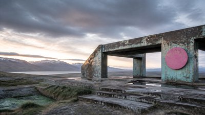 sweeping panoramic landscape with a dramatic sky