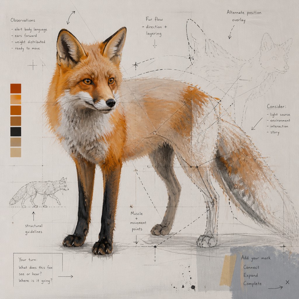 animal standing in natural pose