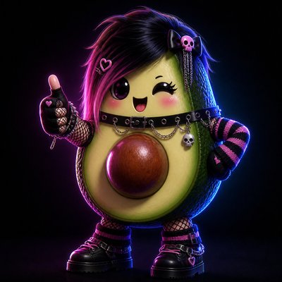 a happy avocado character giving a thumbs up, bold readable design on a plain background, no text