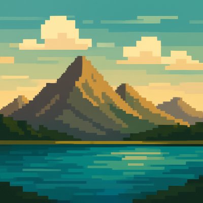 serene landscape with mountains and water