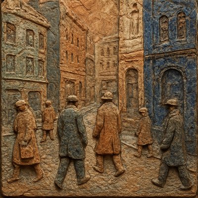 urban street with city activity