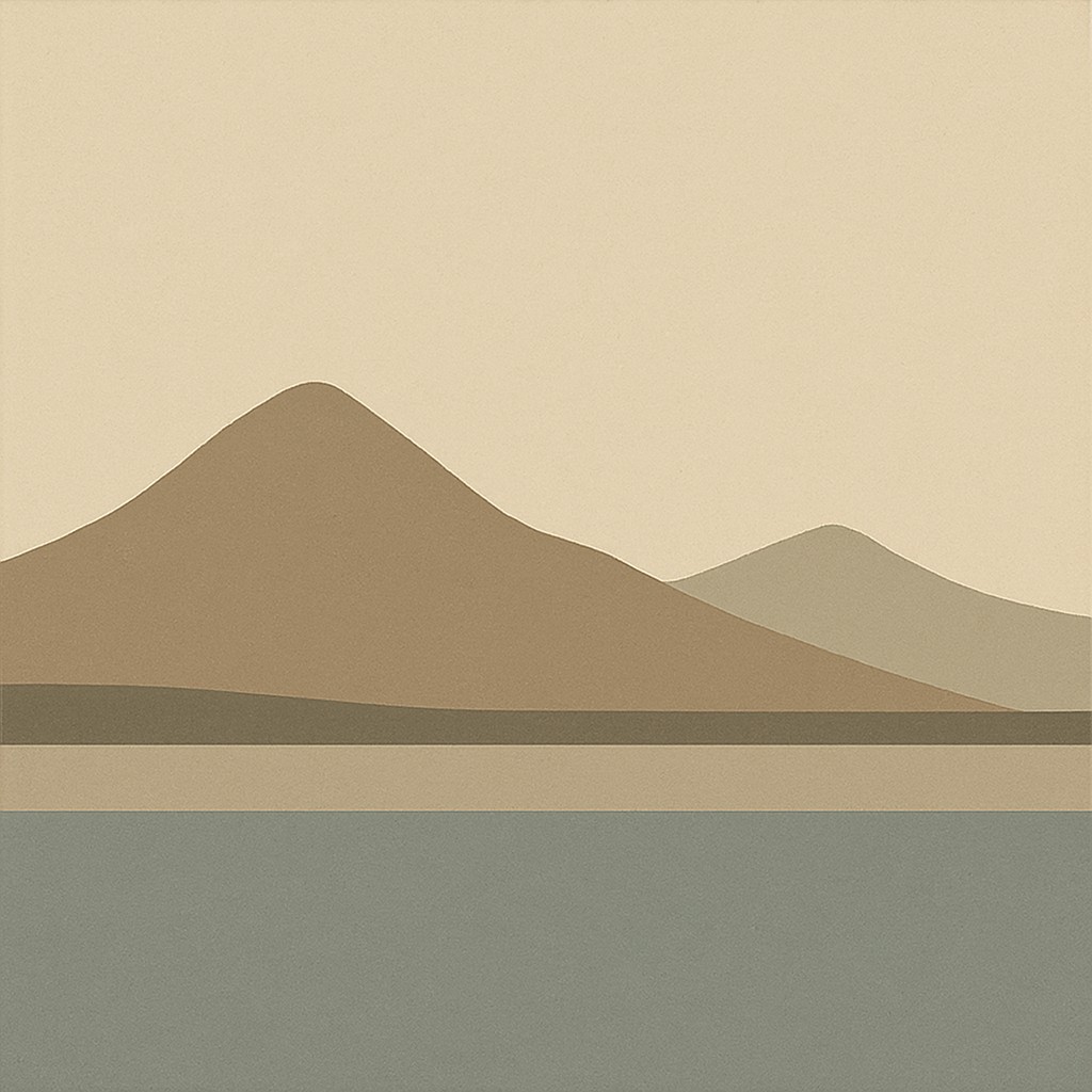 serene landscape with mountains and water