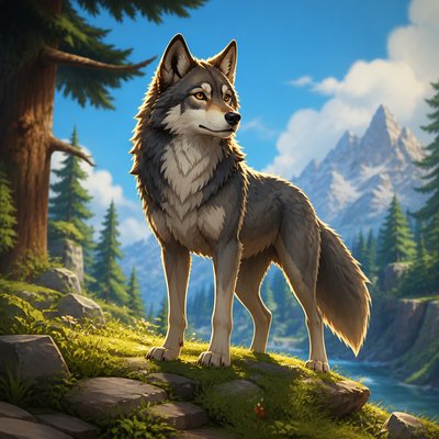 animal standing in natural pose