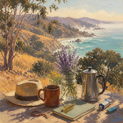 still life with everyday objects — California Plein Air Art Style