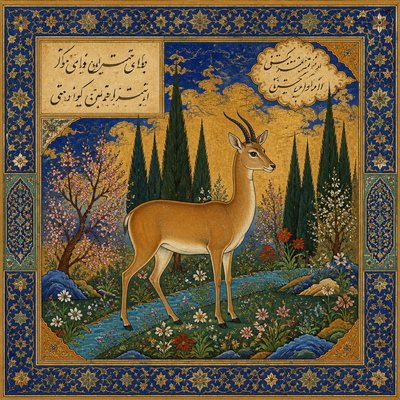 animal standing in natural pose — Persian Art Style