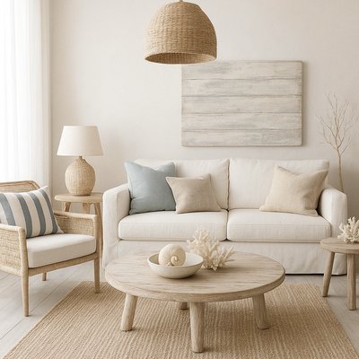 Coastal Interior Design Style Transfer Example