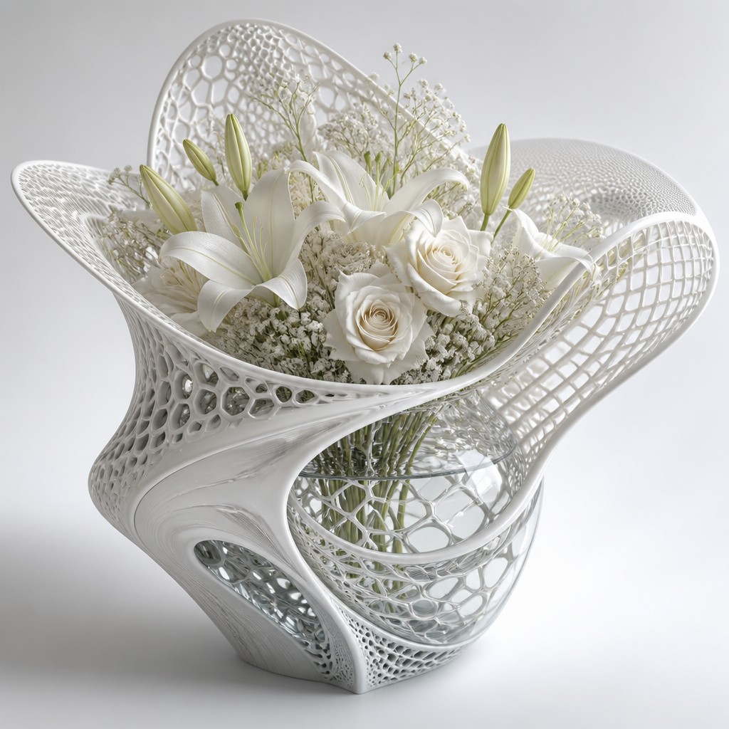 bouquet of flowers in a glass vase — Parametric Architecture