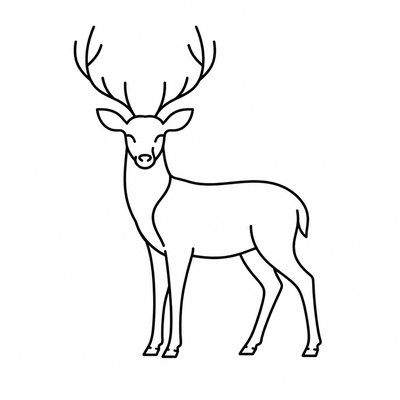 animal standing in natural pose — Line Art Icon Design