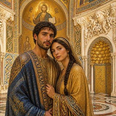 portrait of two people together — Palermo Art Style