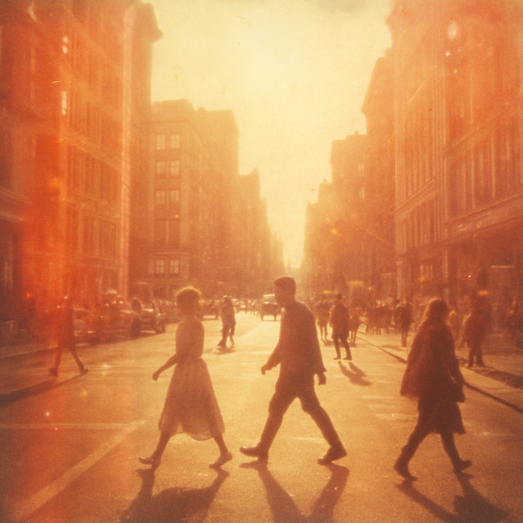 urban street with city activity