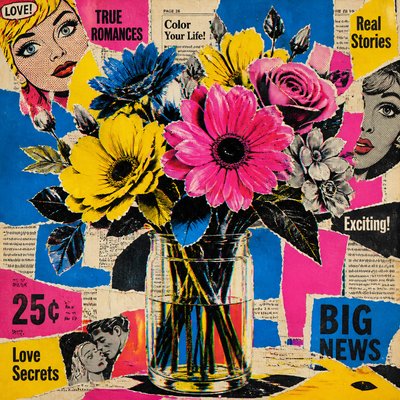 bouquet of flowers in a glass vase