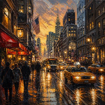 urban street with city activity