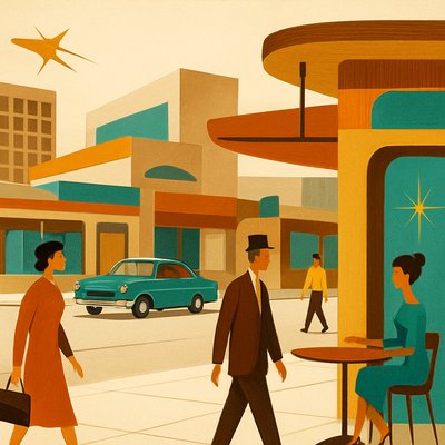 urban street with city activity