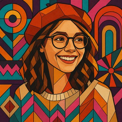 Retro Geometric Art Style Transfer Example