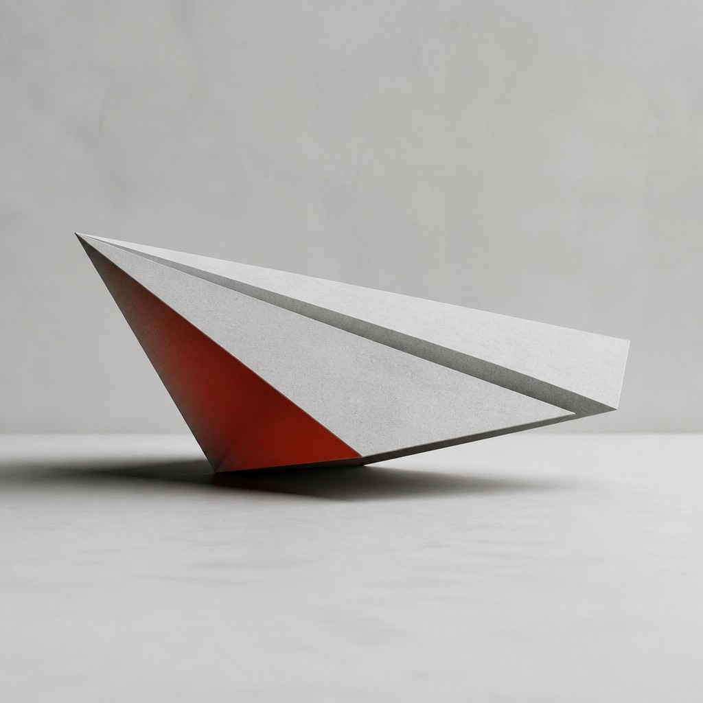 a paper plane, clean minimal composition on a plain background, no text