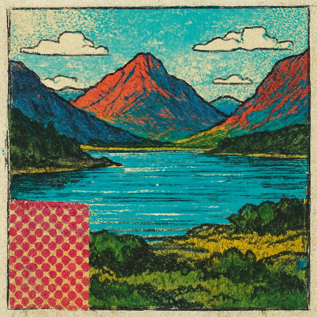 serene landscape with mountains and water