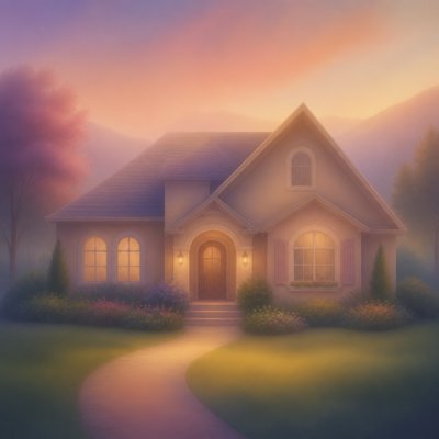 house with front view — Gradation Art Style