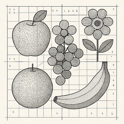 still life arrangement of fruits and flowers
