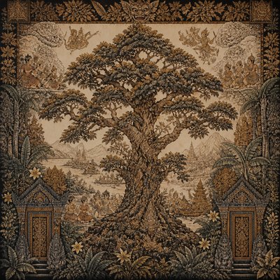 a tree in nature — Bali Art Style