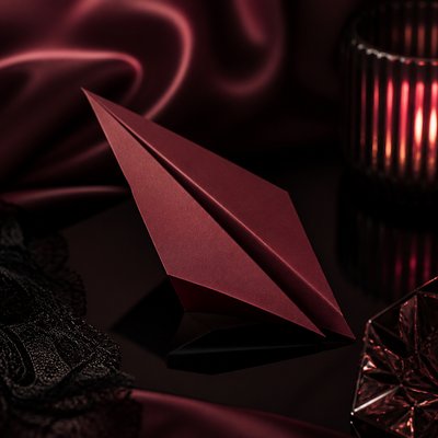 a paper plane, clean minimal composition on a plain background, no text