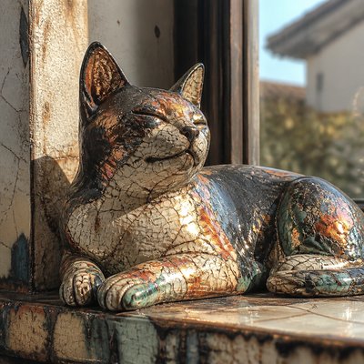 a cat lounging in a sunlit window