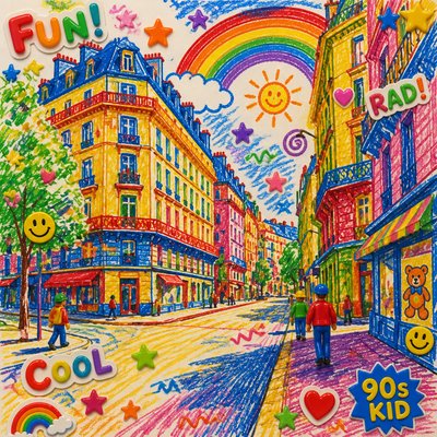 Kidcore Aesthetic Style Transfer Example
