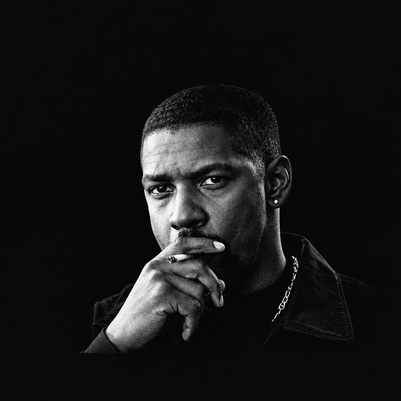 a black and white photo of a man smoking a cigarette