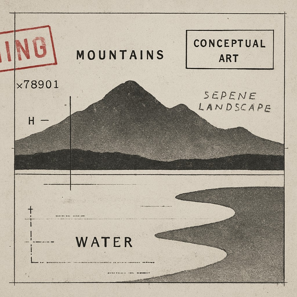 serene landscape with mountains and water