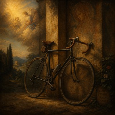 bicyle resting against a wall — Renaissance Religious Art
