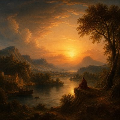 wide landscape with natural scenery — Renaissance Art Style