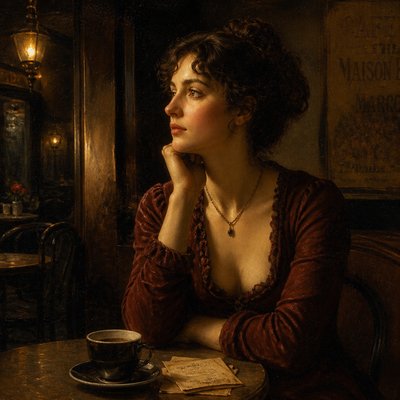 cozy cafe interior with warm lighting