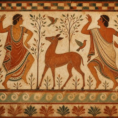 animal standing in natural pose — Etruscan Art Style