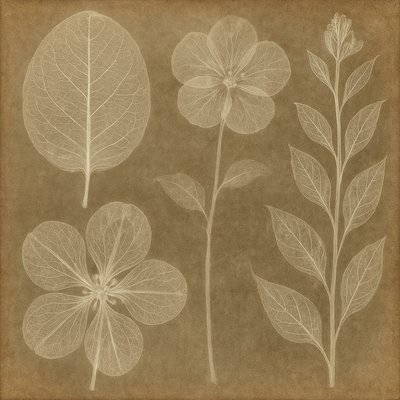 Botanical X-Ray Collage Style Transfer Example