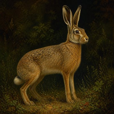 animal standing in natural pose — Oil Glazing Painting Style