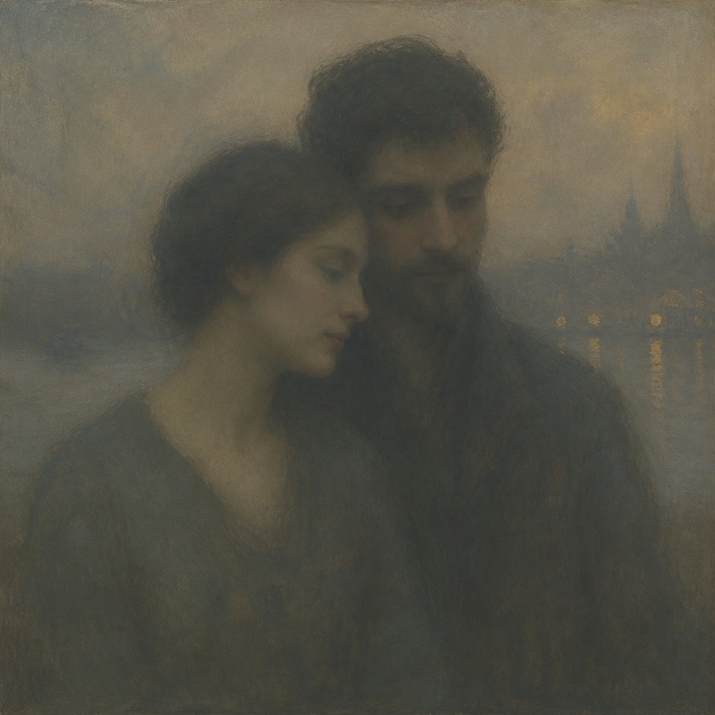 portrait of two people together — Tonal Unity Art Style