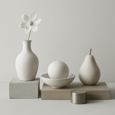 still life arrangement of fruits and flowers