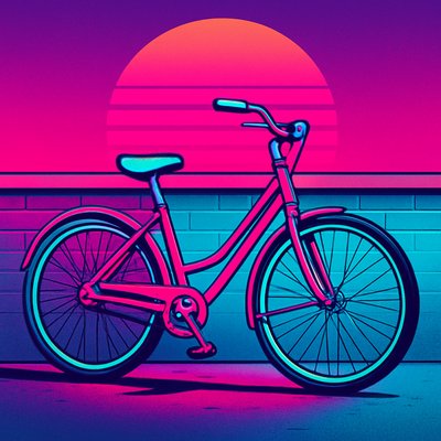 bicyle resting against a wall