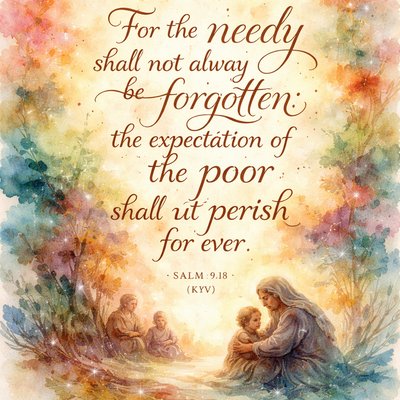 “For the needy shall not alway be forgotten: the expectation of the poor shall not perish for ever.” (Psalms 9:18, KJV)
