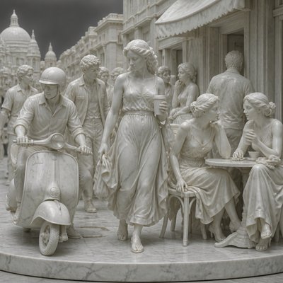 urban street with city activity