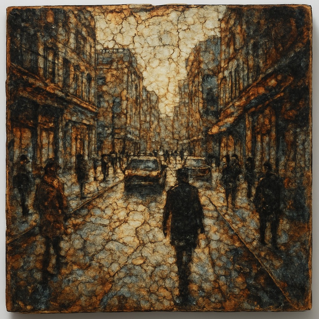 urban street with city activity