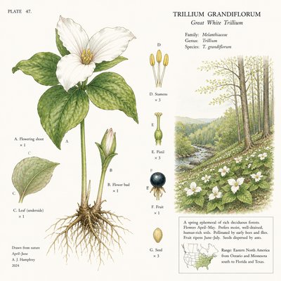 wide landscape with natural scenery — Botanical Illustration Art Style