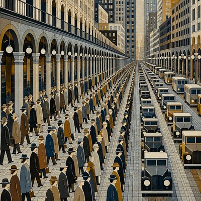 urban street with city activity