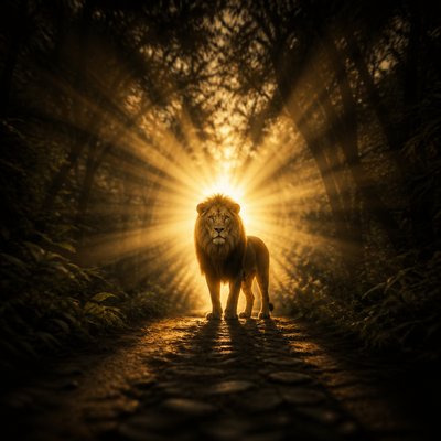 animal standing in natural pose — Single Focal Point Art Style