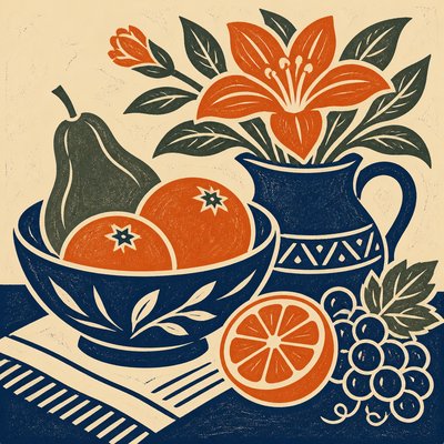 Linocut Print Style 3