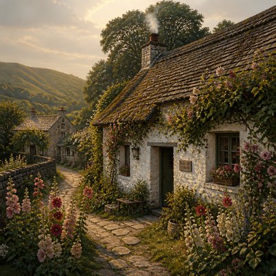 wide landscape with natural scenery — Cottage Vernacular Architecture