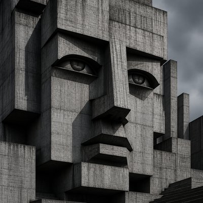Brutalist Architecture Art example