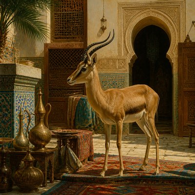 animal standing in natural pose — Orientalist Painting Style