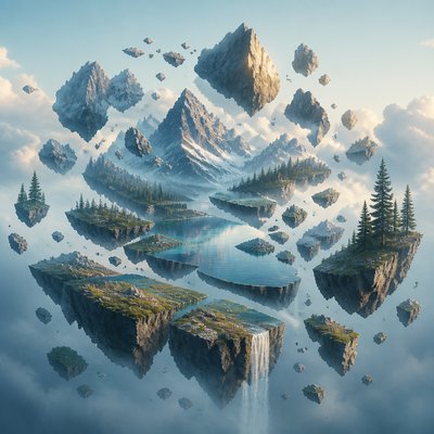 serene landscape with mountains and water