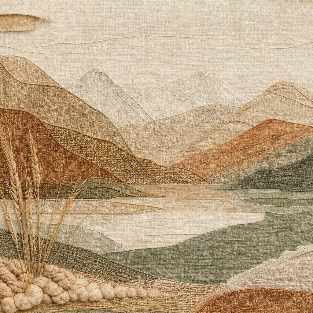 serene landscape with mountains and water